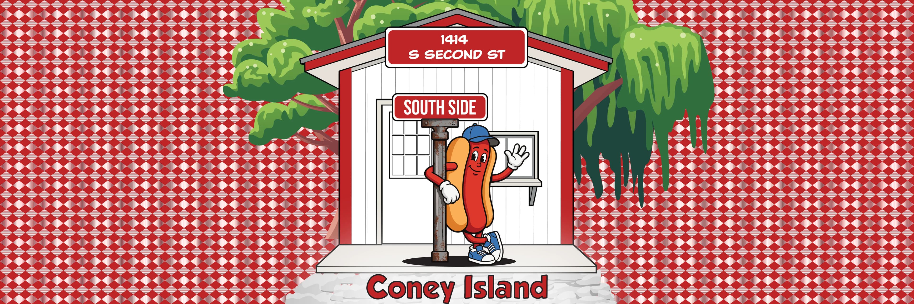 Southside Coney Island storefront illustration